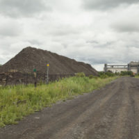 Sabotage of heavy equipment in the terrain vague, Montreal.
